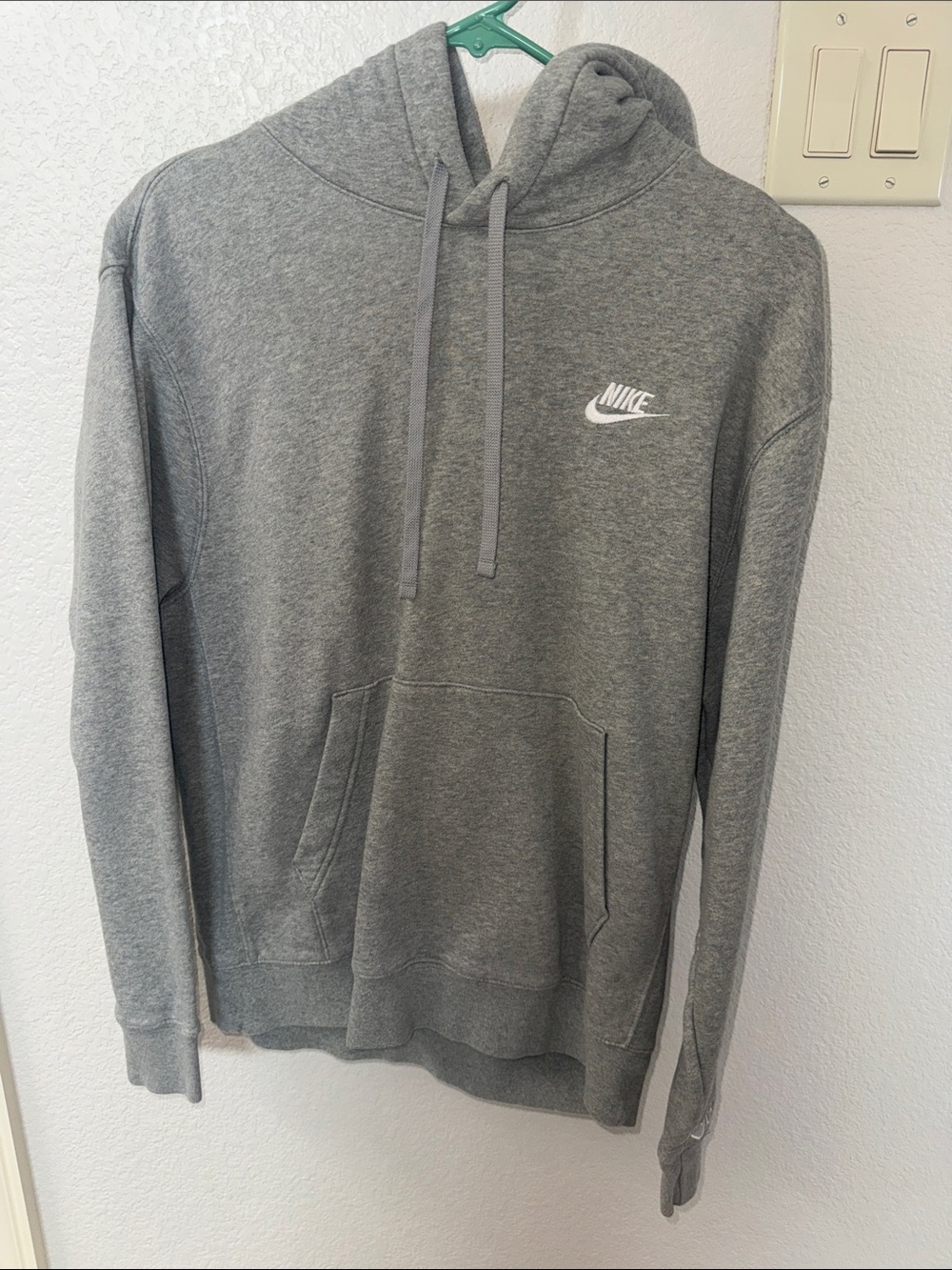 Nike Gray Men's Pullover Hoodie with White Logo Embroidered Letter “B” W/Heart